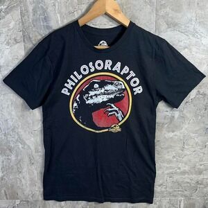 Jurassic World Philosoraptor black cotton t-shirt Men Size S #dinosaur  funny